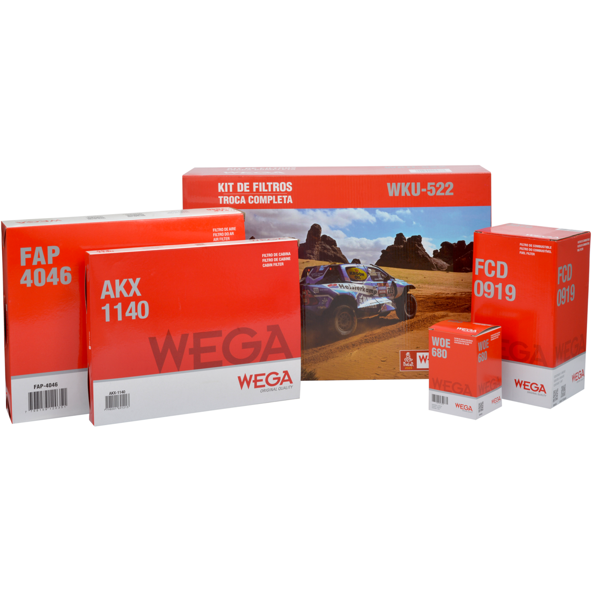 Kit Troca Filtros Ar Óleo Comb Cabine para VW Amarok 2.0 16V Diesel 163cv 10/14 - Wega - WKU-522