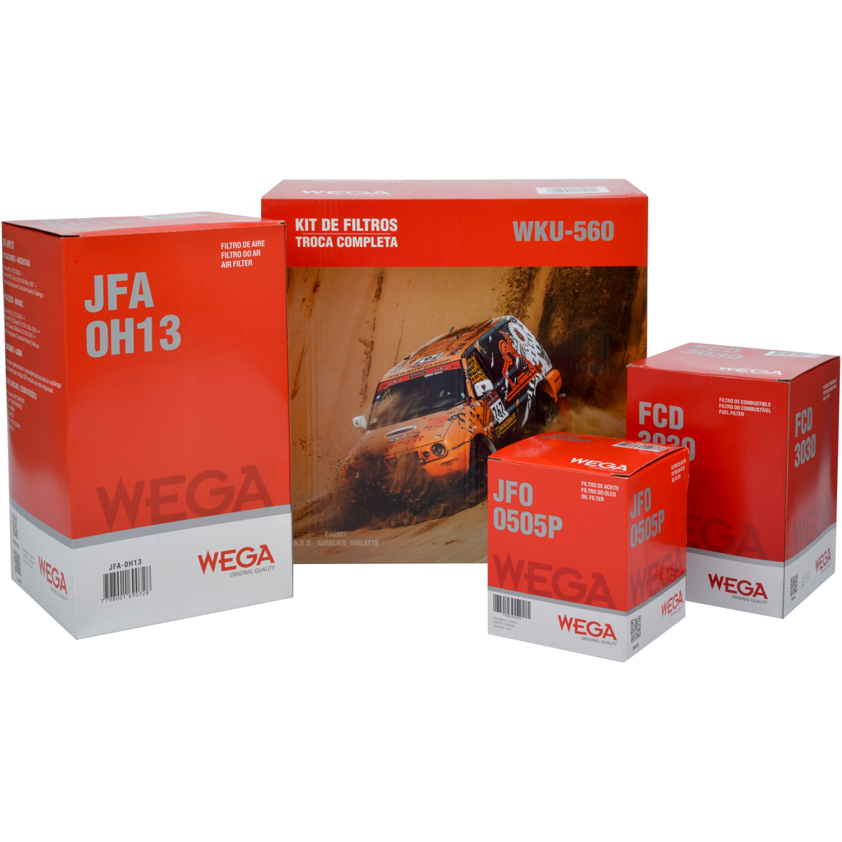 Kit Troca Completa Filtros Ar Combustível Óleo para Hyundai HR 2.5 16V 19/24 - Wega - WKU-560