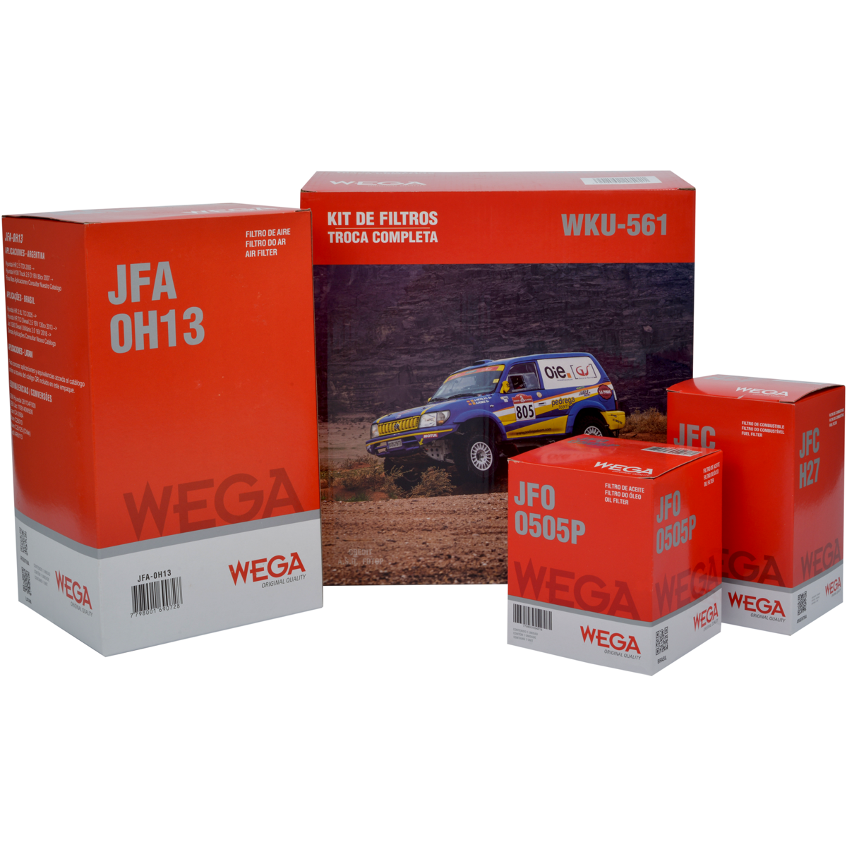 Kit Troca Filtros Ar Comb Óleo para Hyundai HR 2.5 16V Diesel Euro V 2013 a 2015 - Wega - WKU-561