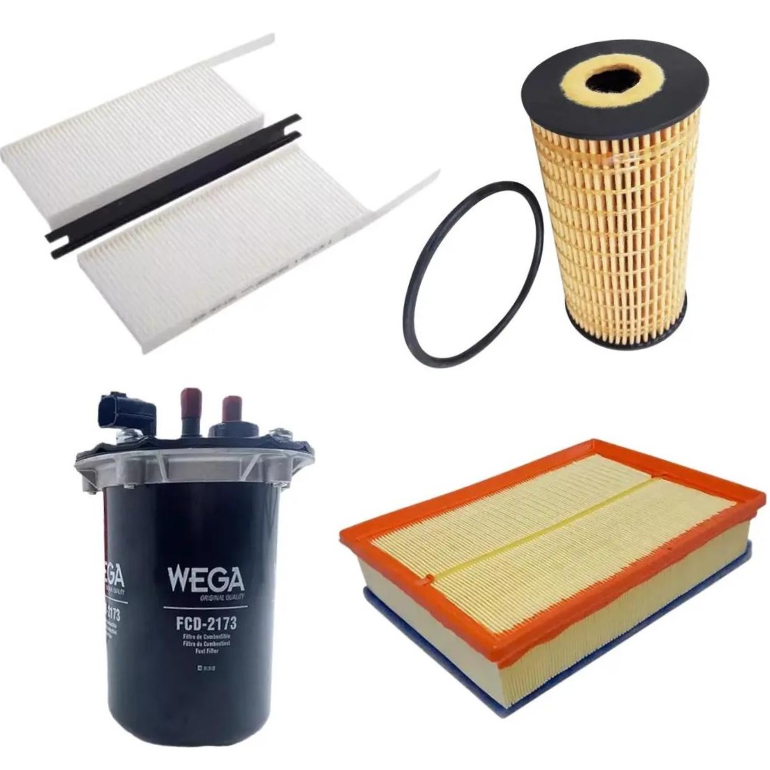 Kit Troca Completa Filtros Ar Combustível Óleo Cabine Master 2.3 16V Diesel 22/24 - Wega - WKU-580