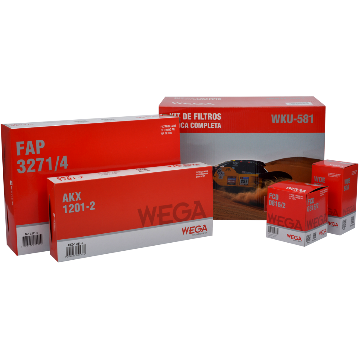 Kit Troca Completa Filtros Ar Oleo Combustível Cabine Master 2.3 Diesel 13/22 - Wega - WKU-581