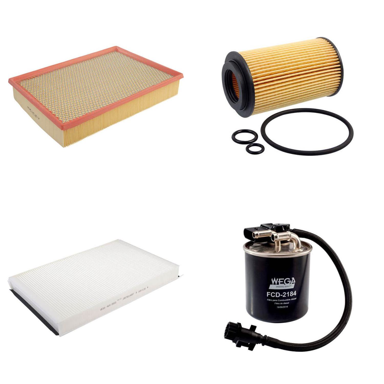 Kit Filtro Ar Óleo Comb Cab MB Sprinter 311 313 413 415 515 OM651 OM611 12/19 - Wega - WKU-600