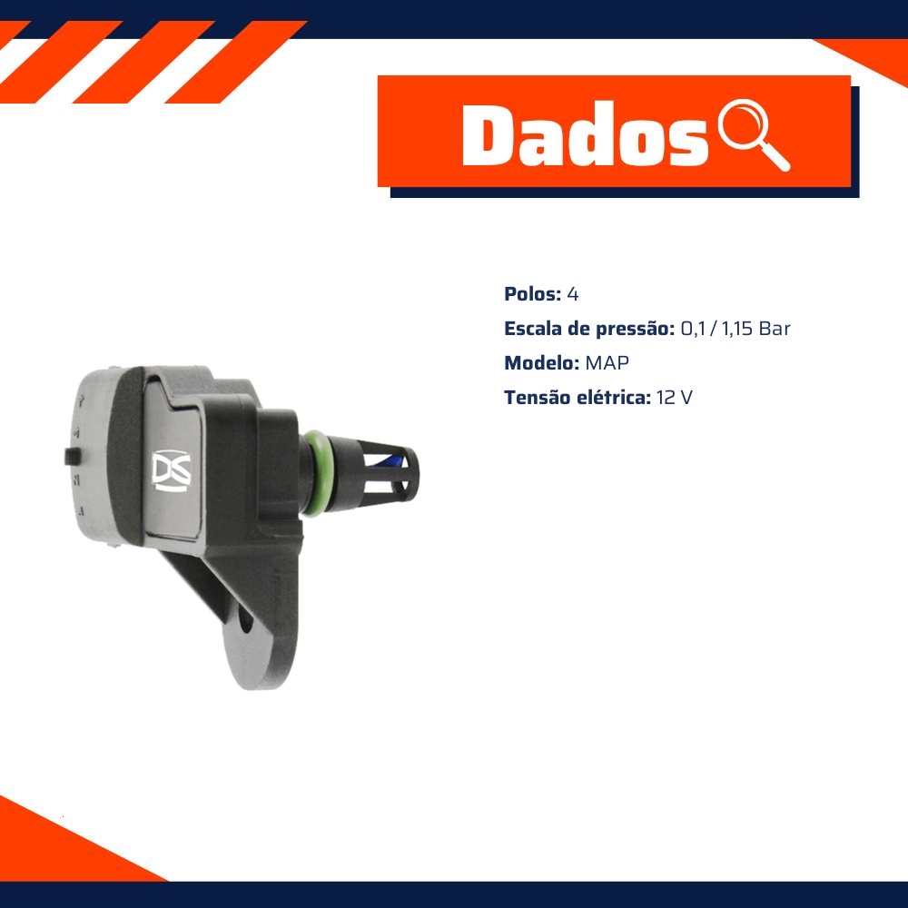 Sensor de Pressão MAP 12V - DS - 1703