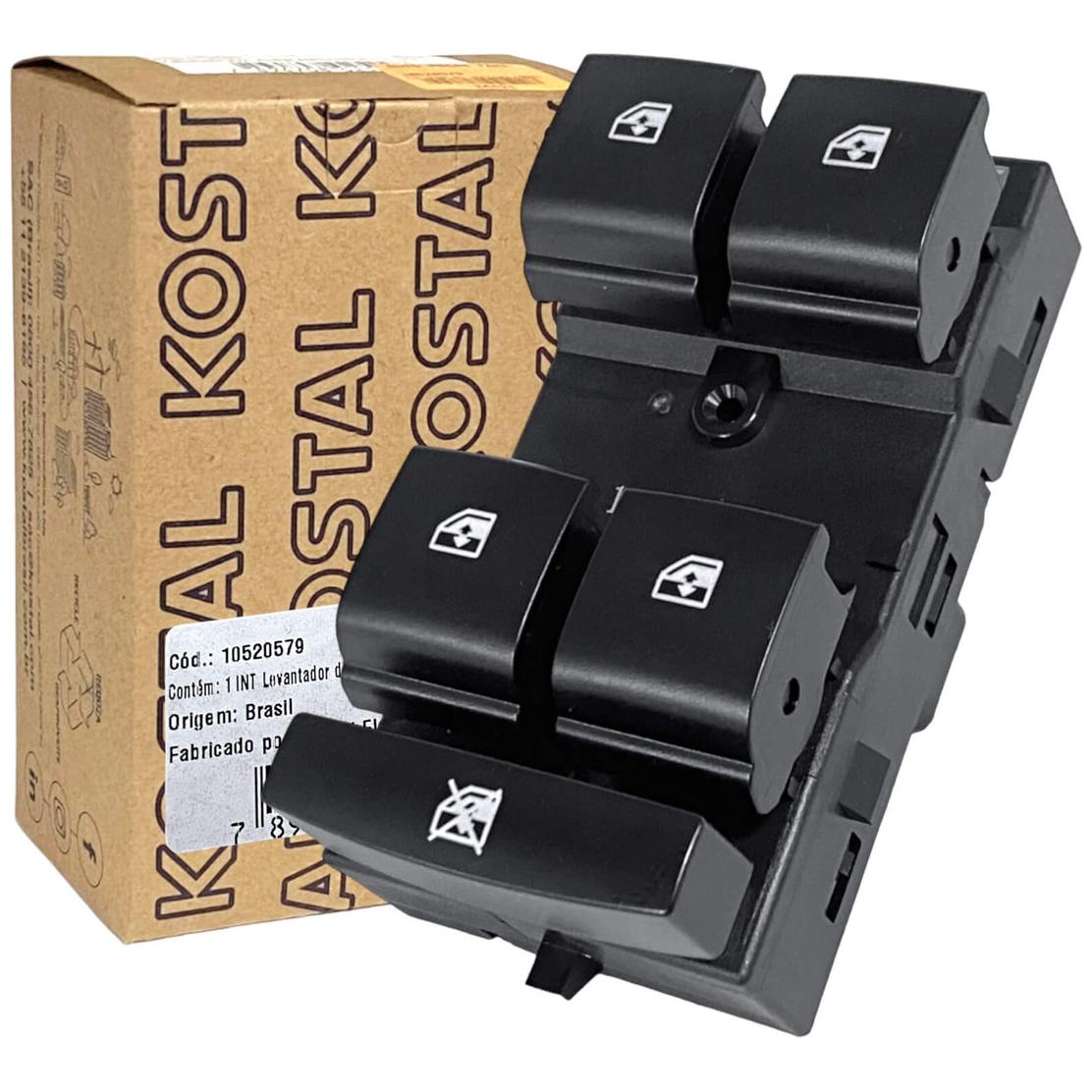 Interruptor do Vidro Elétrico Quadruplo - Kostal - 10520579