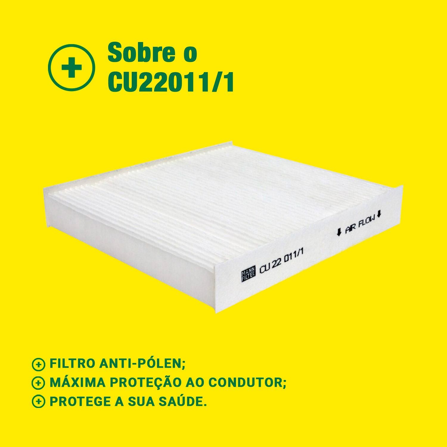 FIltro de Ar Condicionado Cabine - Mann-Filter - CU 22 011