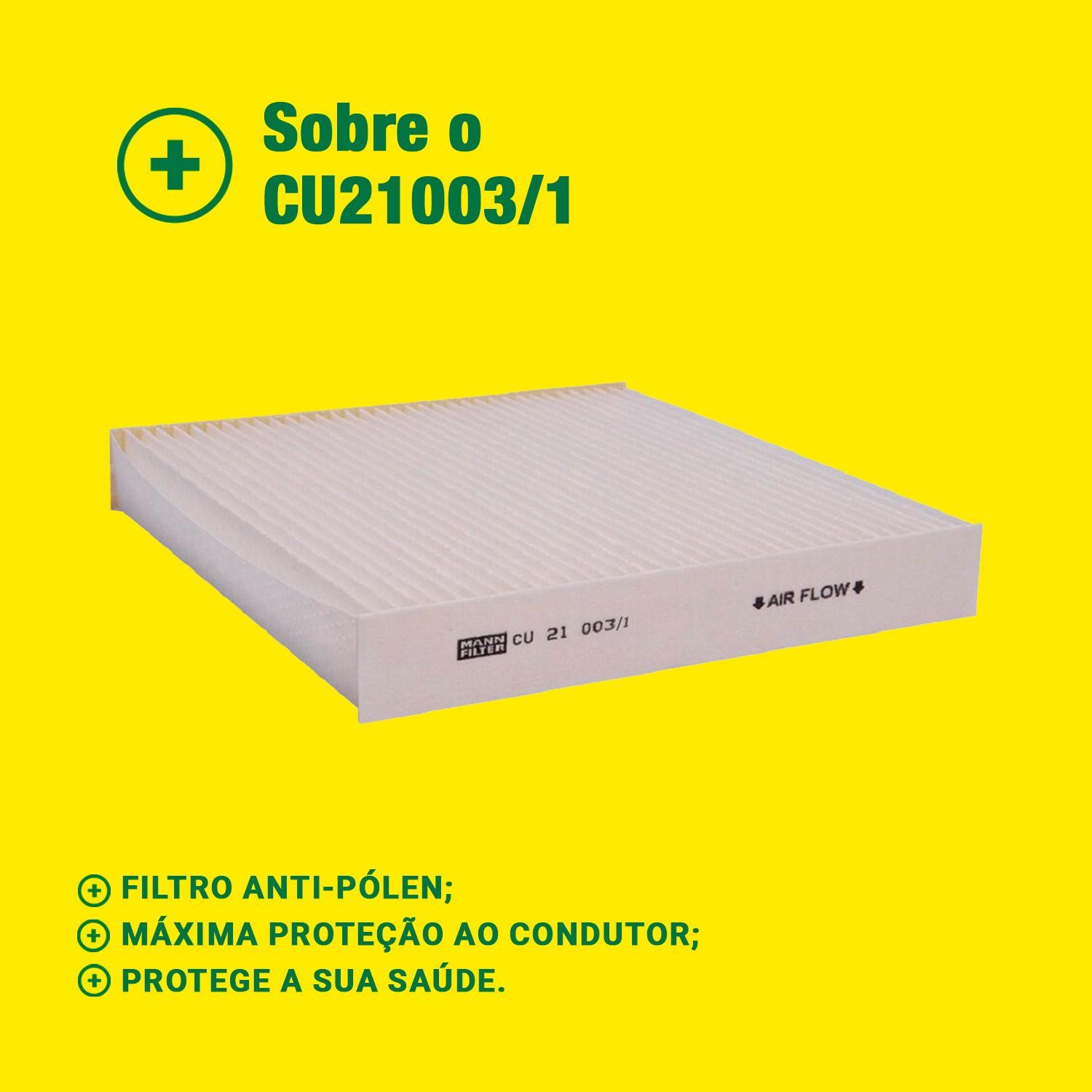 FIltro de Ar Condicionado Cabine - Mann-Filter - CU21003/1