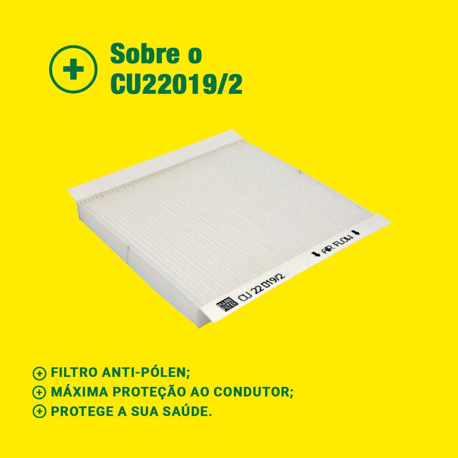 FIltro de Ar Condicionado Cabine - Mann-Filter - CU22019/2