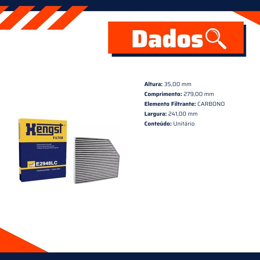 FIltro de Ar Condicionado Cabine - Hengst - E2948LC
