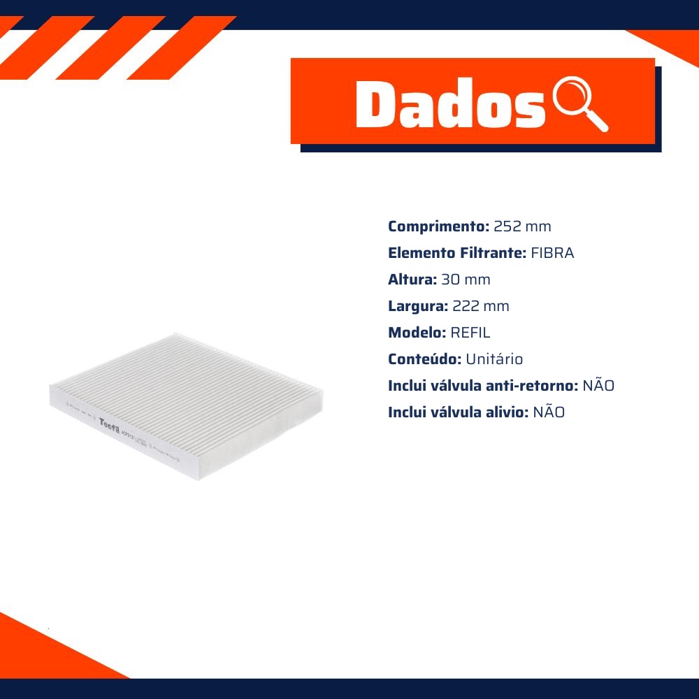 FIltro de Ar Condicionado Cabine - Tecfil - ACP312