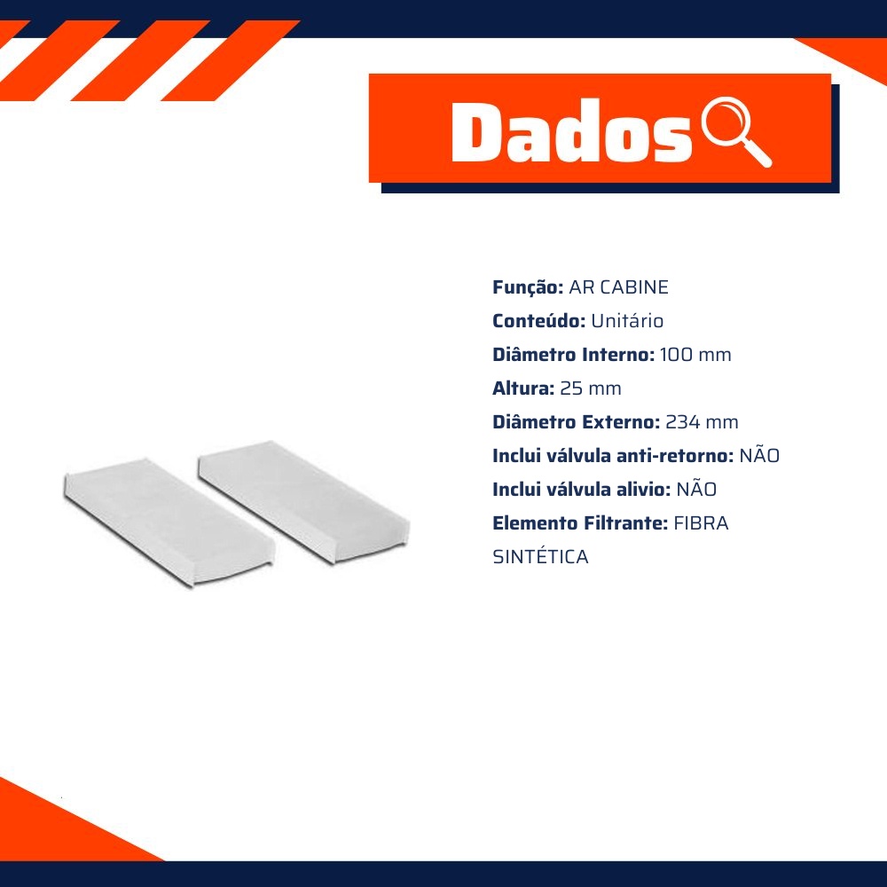 Filtro de Ar da Cabine para JAC J3 - Tecfil - ACP810