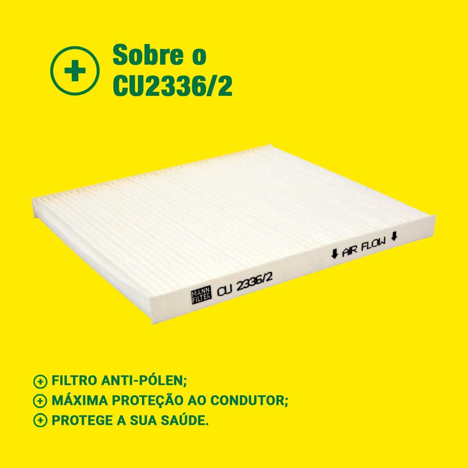 FIltro de Ar Condicionado Cabine - Mann-Filter - CU2336/2