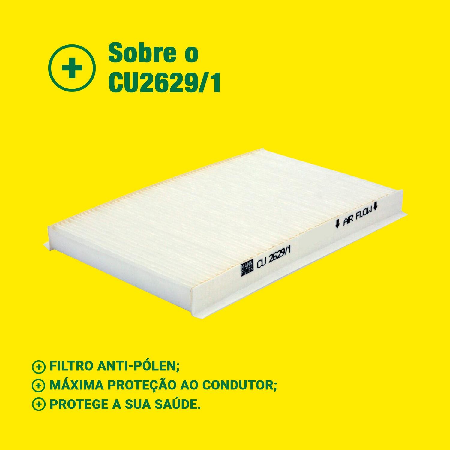 FIltro de Ar Condicionado Cabine - Mann-Filter - CU2629/1