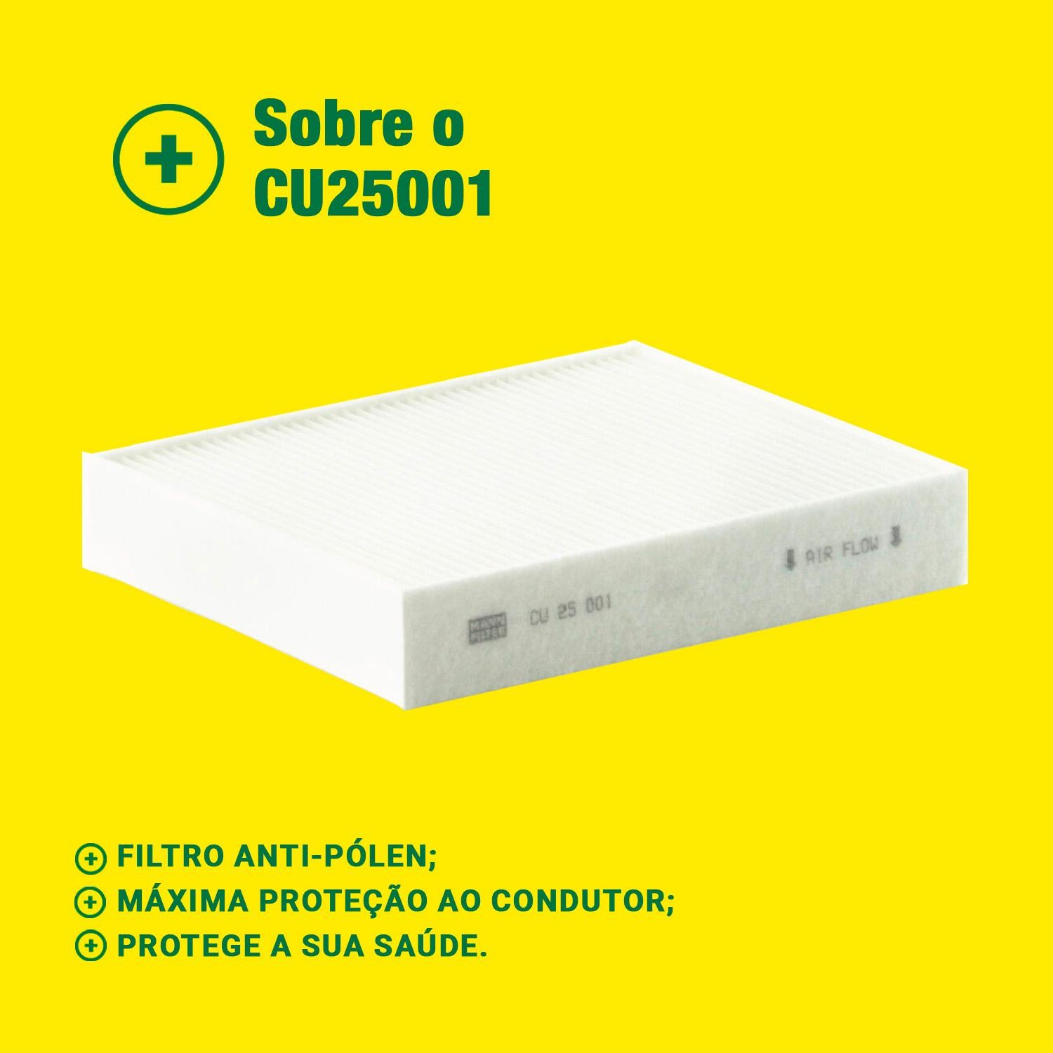 FIltro de Ar Condicionado Cabine - Mann-Filter - CU25001
