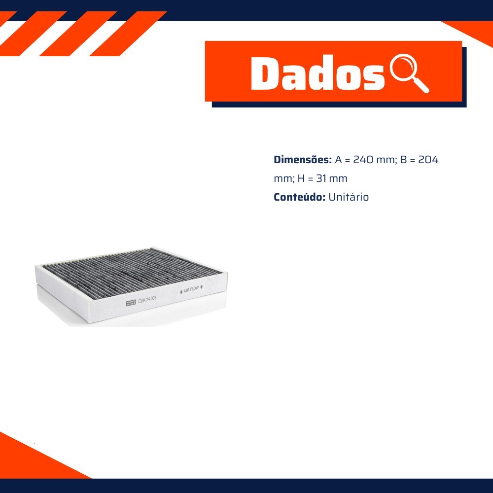 FIltro de Ar Condicionado Cabine - Mann-Filter - CUK24003