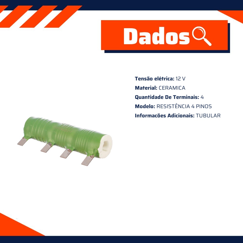 Resistência 12V Eletroventilador - Multiqualita - MQ1012
