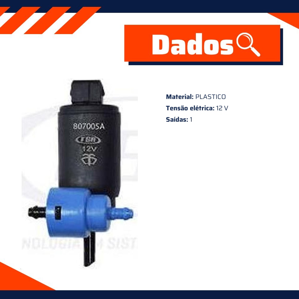 Bomba do Lavador do Para-brisa 12V - TSA - 807005A