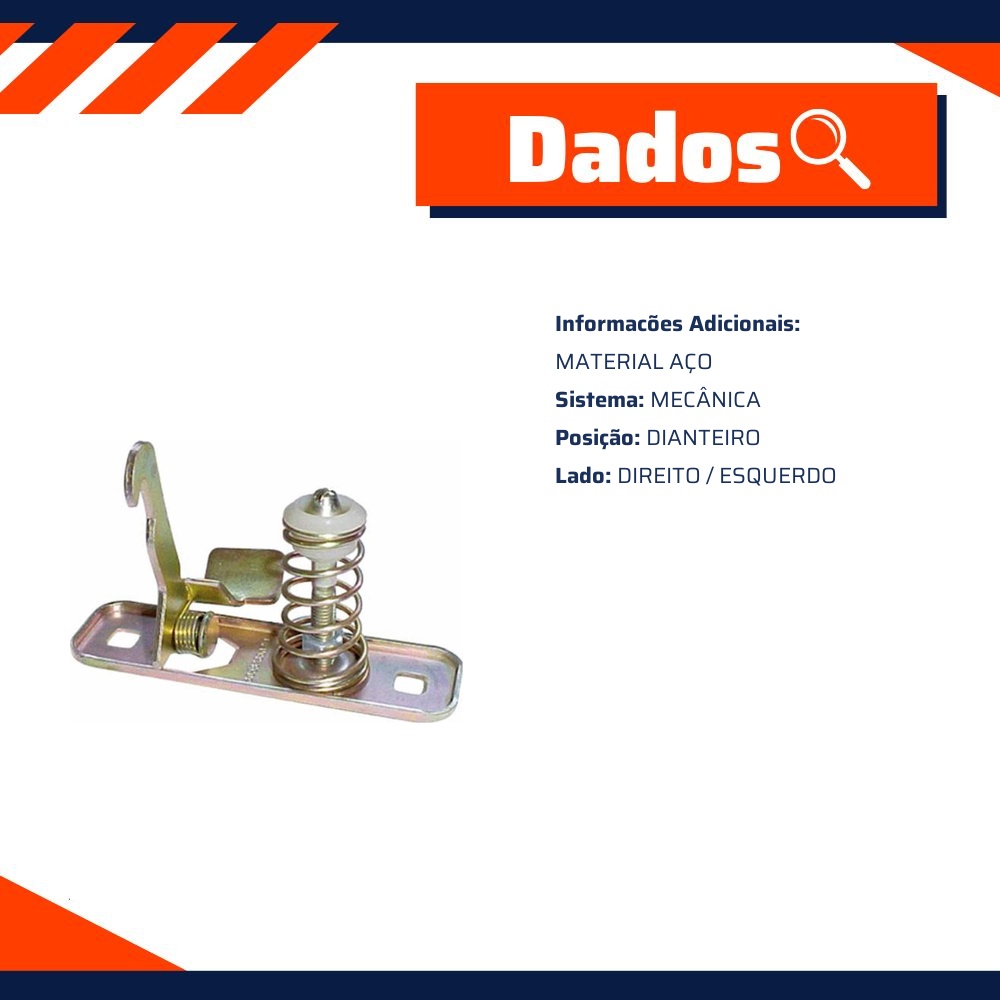 Trava Fechadura do Capô Aço Mecânica Dianteiro - ORI - 1002