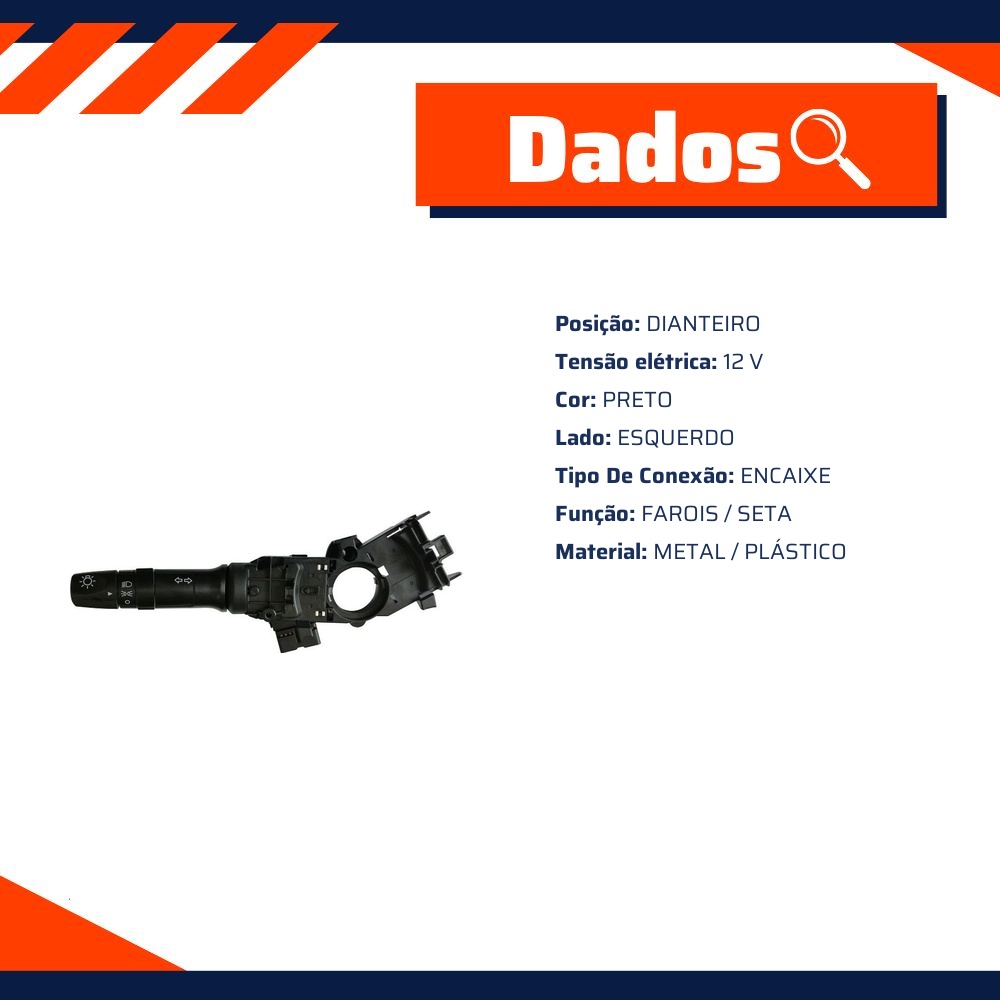 Chave de Seta para Hyundai HB20 e HB20X - Kostal - 10520220