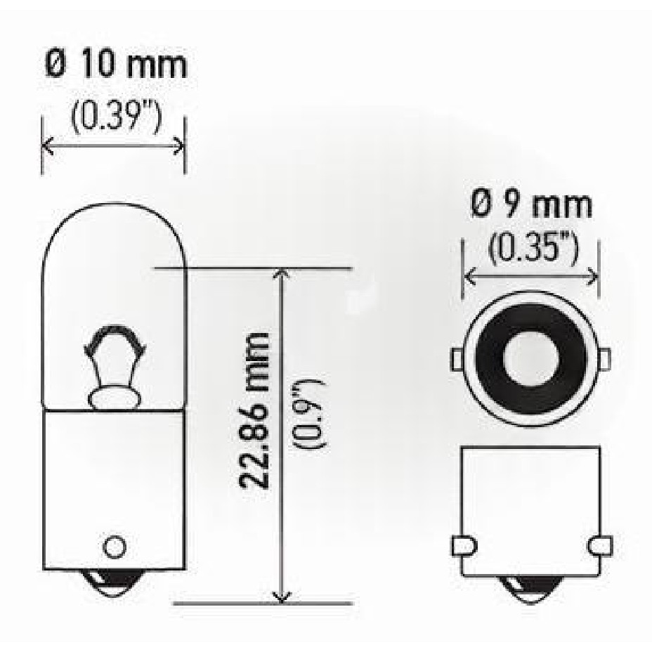 Kit 10 Lâmpadas Posição T4W 12V 4W BA9s - Hella - 3893