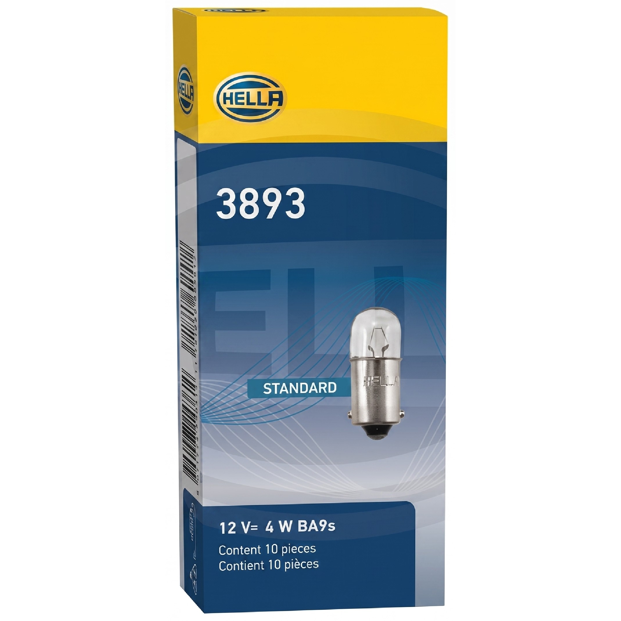 Kit 10 Lâmpadas Posição T4W 12V 4W BA9s - Hella - 3893