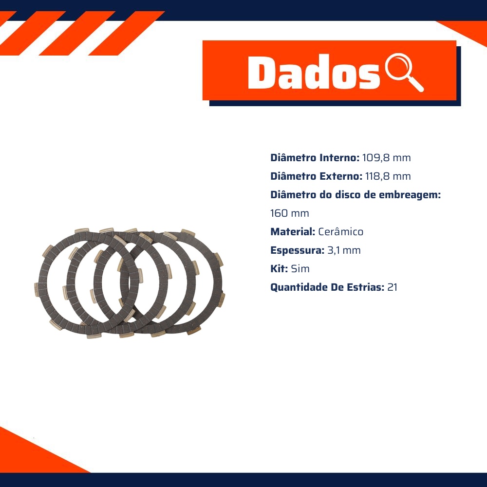 Disco de Embreagem para Honda Biz 100 e C 100 Dream - Cobreq - 0006-DE