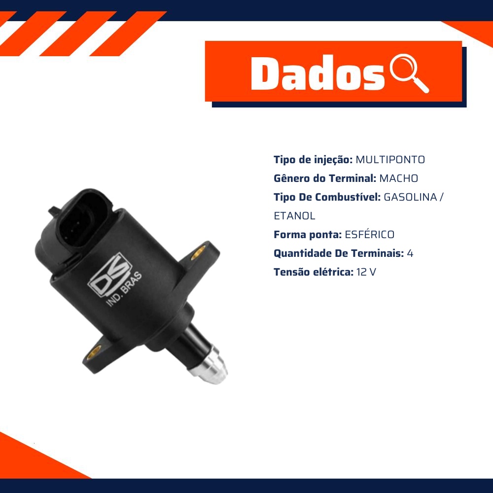 Atuador da Marcha Lenta 12V 4 Terminais - DS - 1611