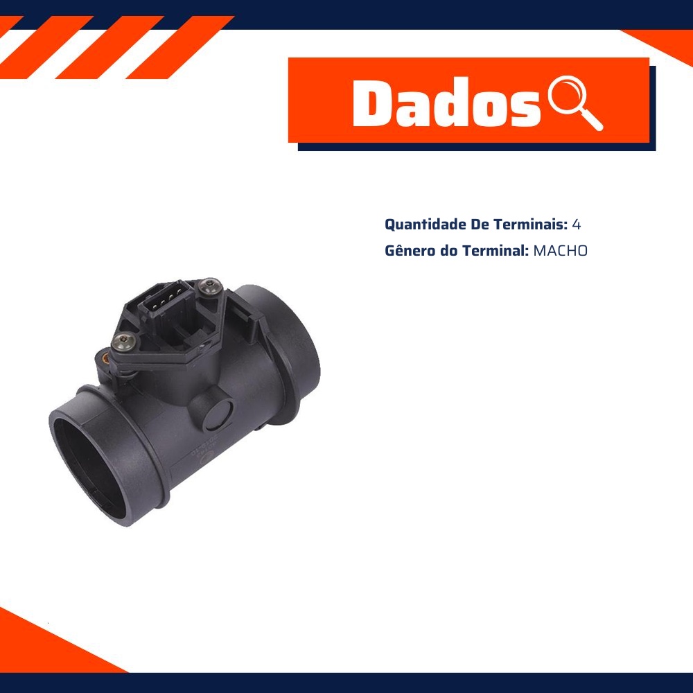 Sensor de Massa de Ar 4 Terminais para KIA Carens e Sportage - Euro - 40143