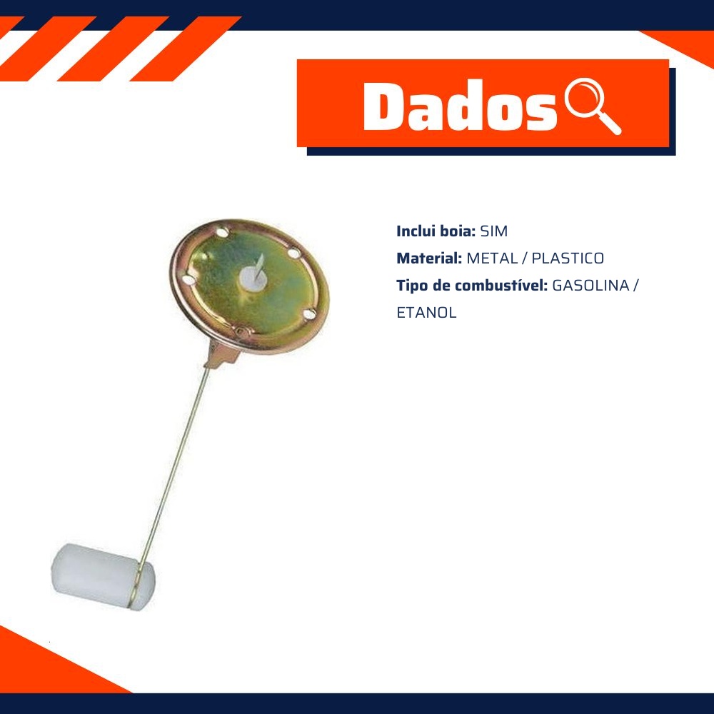 Medidor de Combustível Metal com Boia para Chevrolet Chevette - Willtec - W80.170