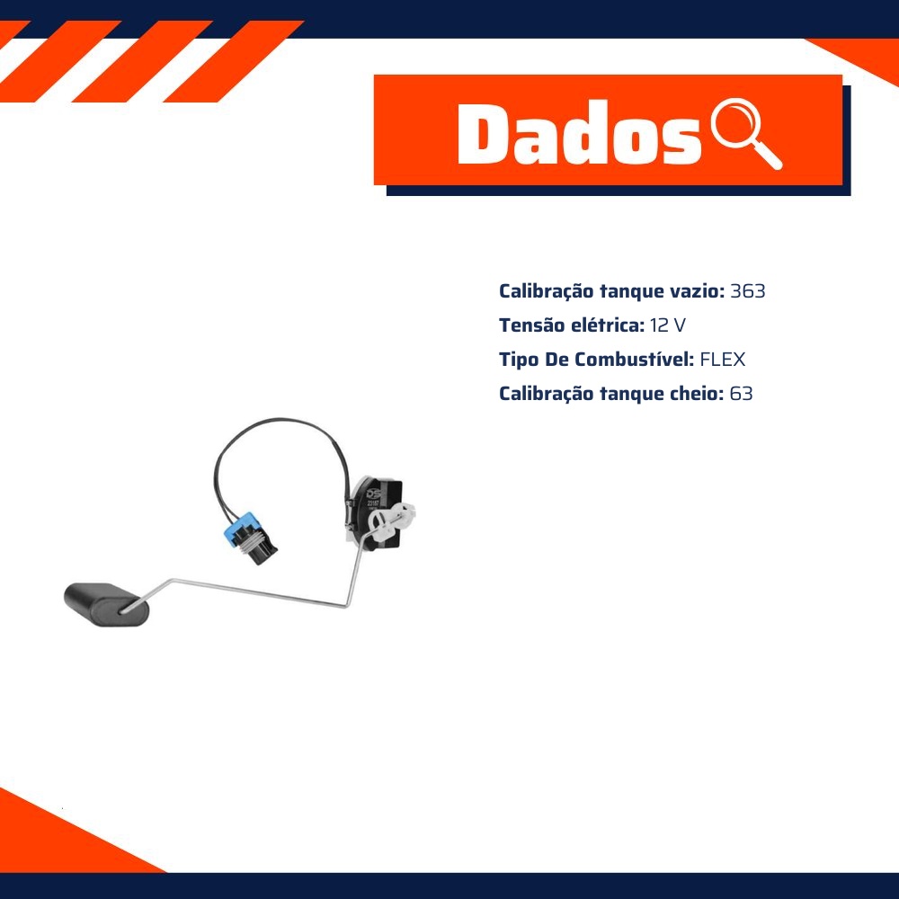 Sensor de Nível de Combustível Flex 12V para Fiat Mobi - DS - 23187