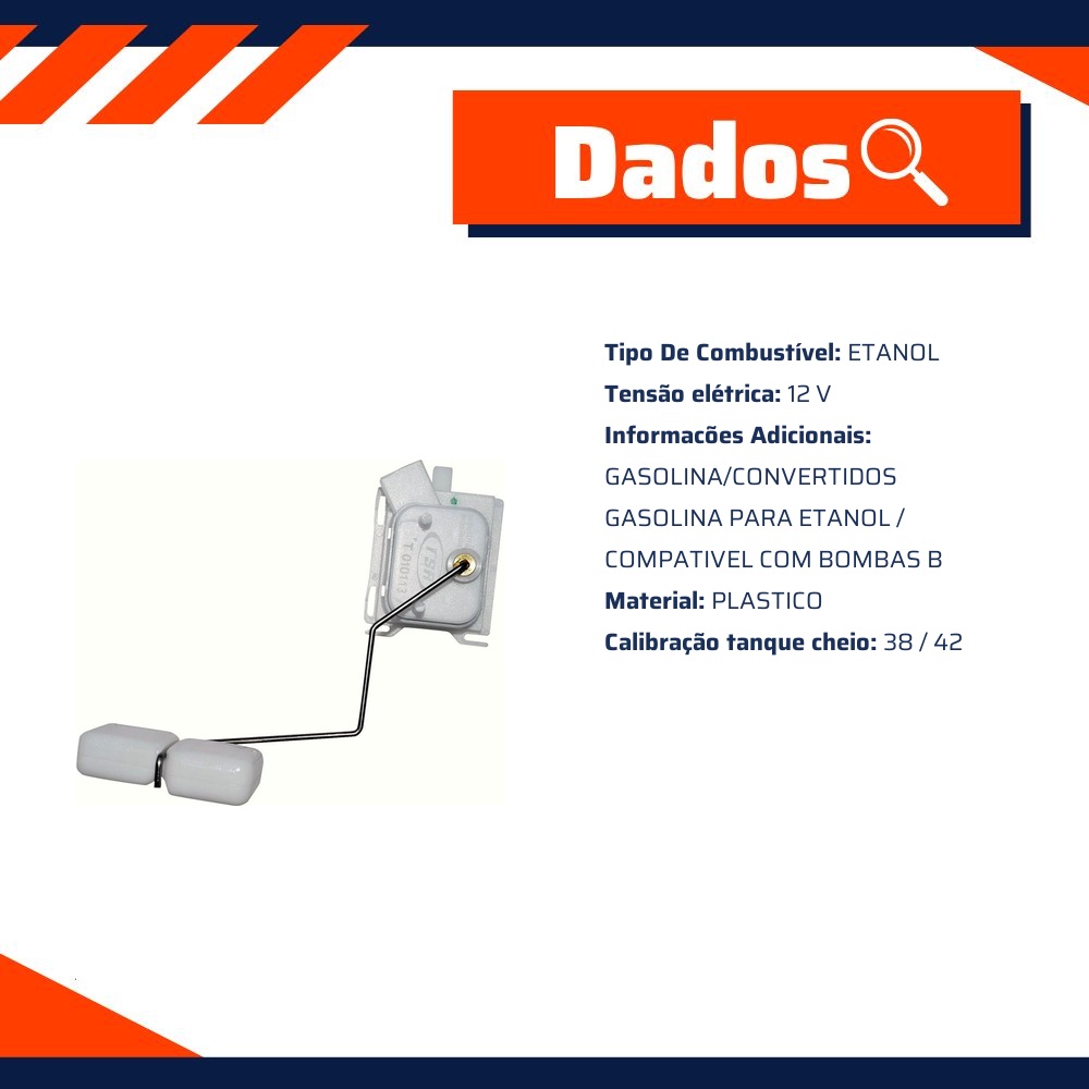 Sensor de Nível de Combustível Etanol para Volkswagen Gol e Parati - TSA - T-010113