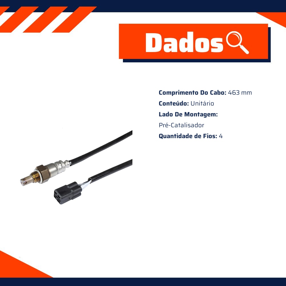 Sonda Lambda Pré-Catalisador para Yamaha FAZER FZ25 e YS 250 FAZER - Gauss - GM18011