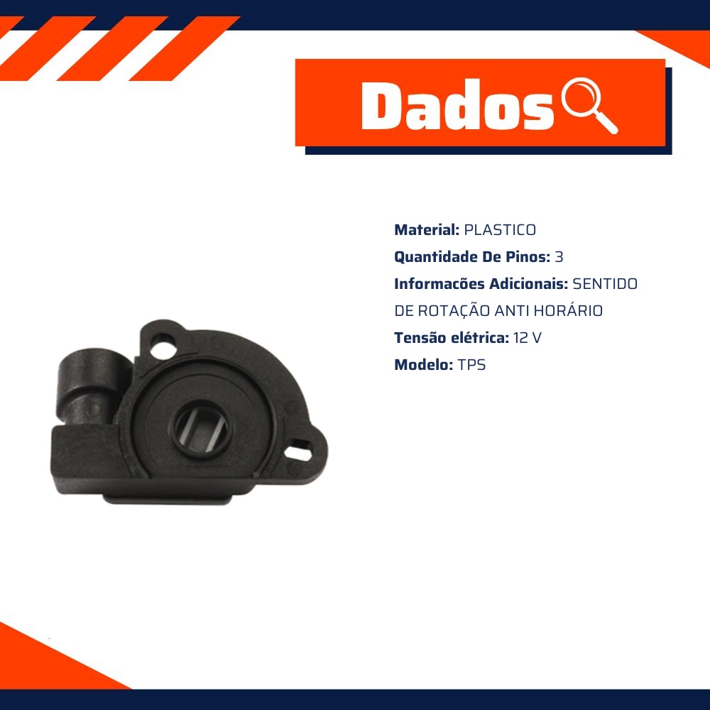 Sensor de Posição da Borboleta TPS 3 Pinos 12V anti H. - DS - 1903