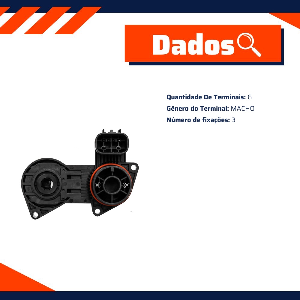 Sensor de Posição da Borboleta 6 Terminais Macho 3 Fixações - Euro - 80156