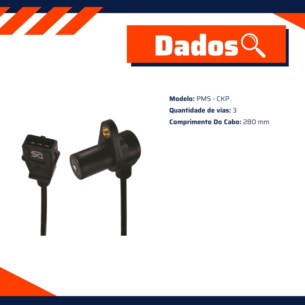 Sensor de Rotação 3 Vias Pms Ckp para Chevrolet Omega e Silverado - DS - 1813