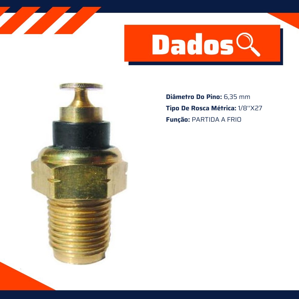 Sensor de Temperatura Partida a Frio para Chevrolet Monza e Monza Hatch - Valclei - 33010