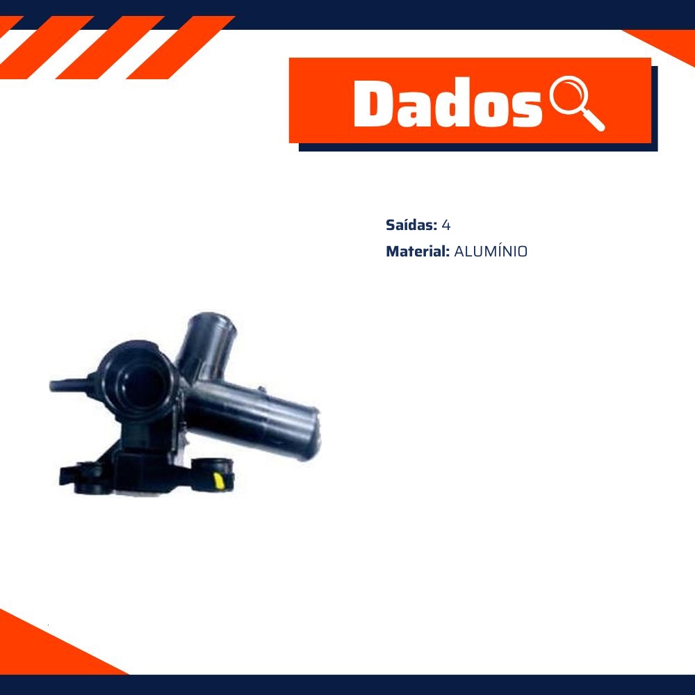 Bocal de Entrada de Água 4 Saídas para Hyundai Creta - Valclei - VC-637.M