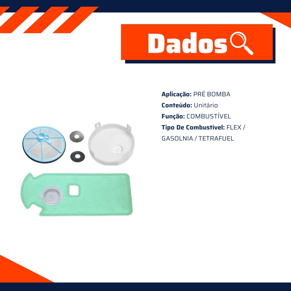 Pré-Filtro da Bomba de Combustível Flex Tetrafuel - DS - 1340