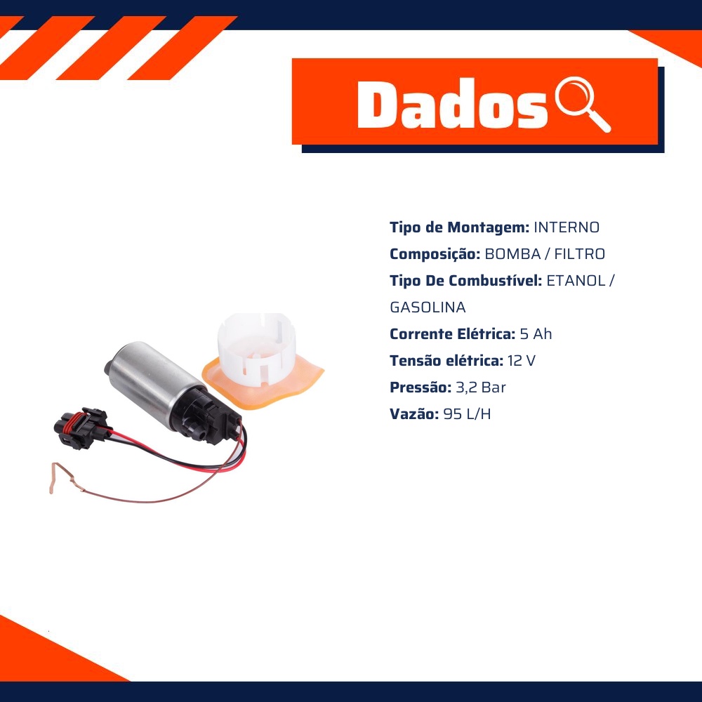 Kit Refil Bomba Combustível Interno 12V - Euro - 10175