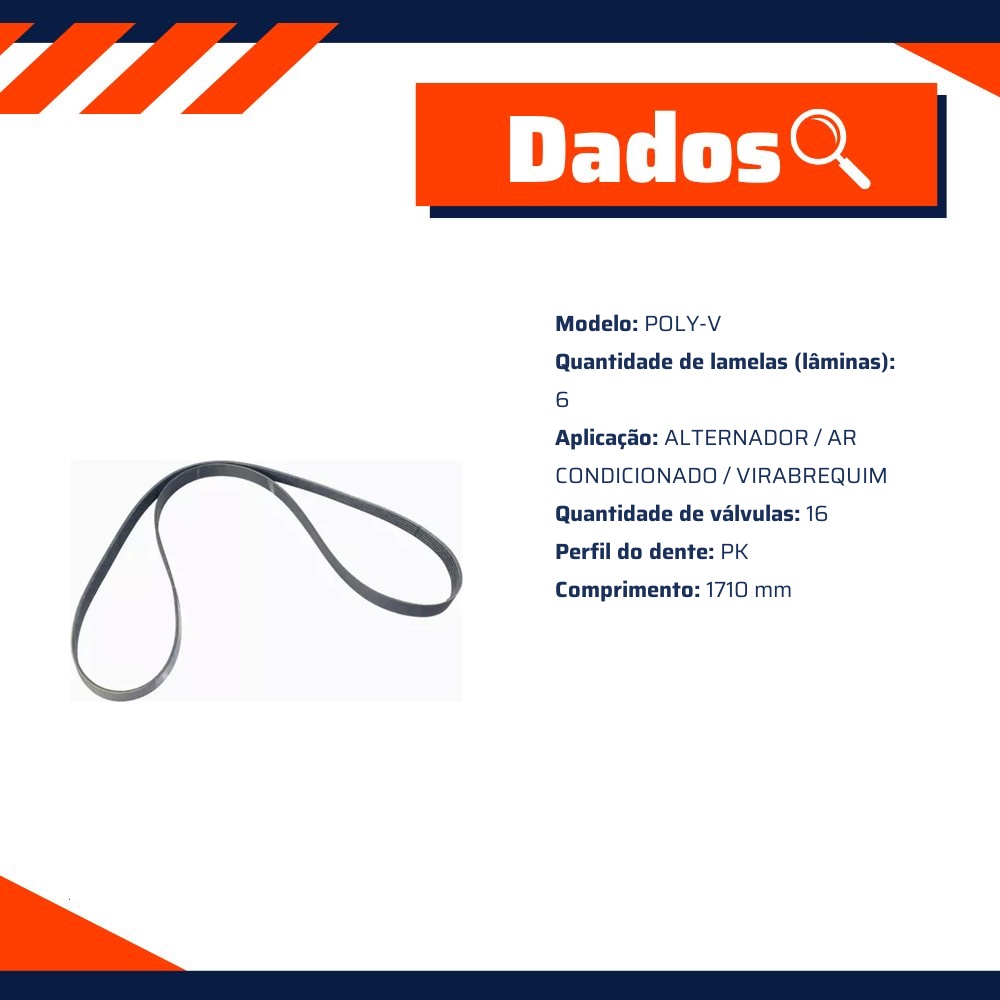 Correia Poly-V PK para Citroen Jumper e Peugeot Boxer - Dayco - 6PK1710