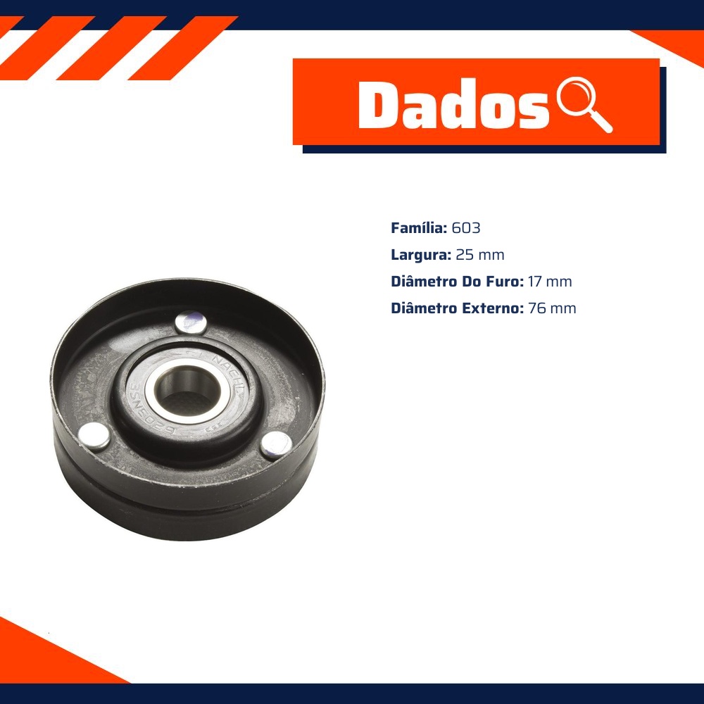 Polia da Correia 603 para Volkswagen Gol e Parati - Continental Contitech - V58609