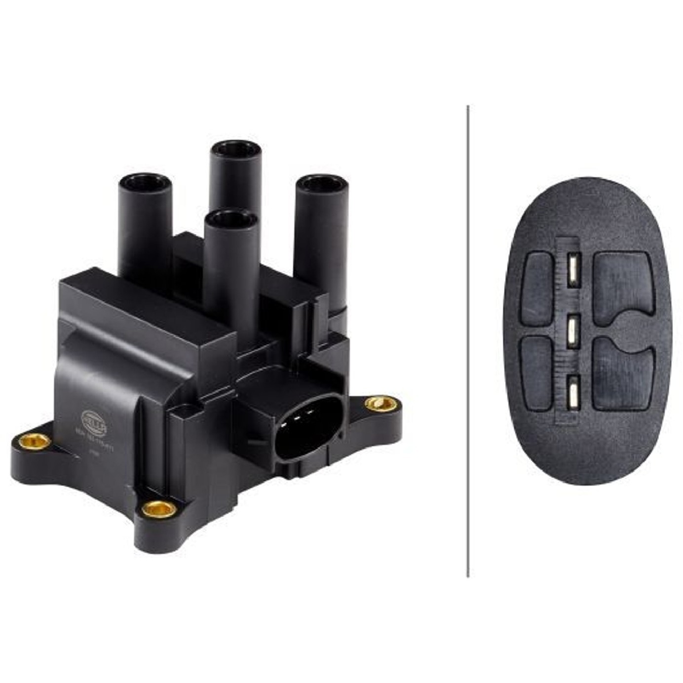 Bobina de Ignição 3 Terminais 12V - Hella - HBI0020
