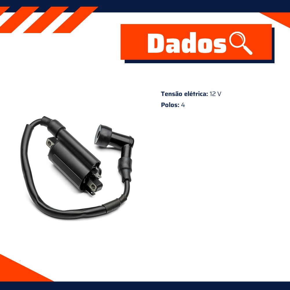 Bobina de Ignição 12V Polos 4 para Yamaha XV 250 VIRAGO - Magnetron - 90202450