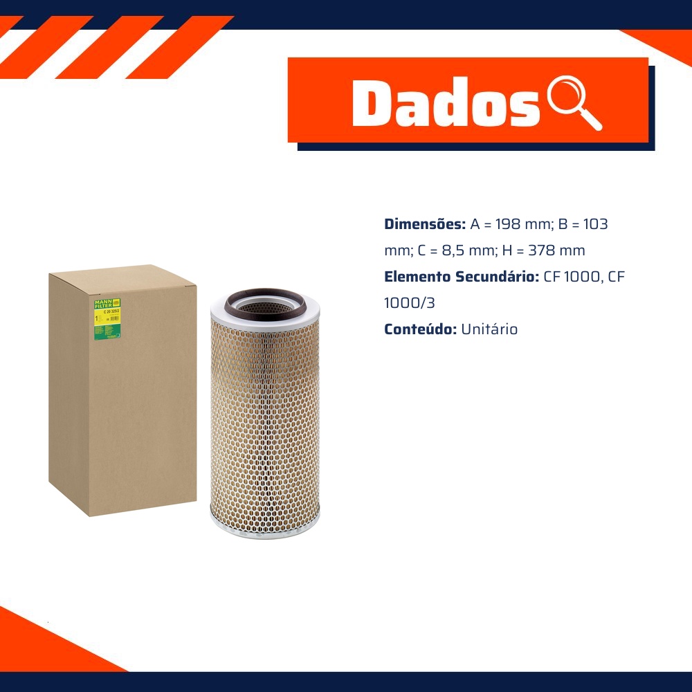 Filtro de Ar do Motor - Mann-Filter - C20325/2