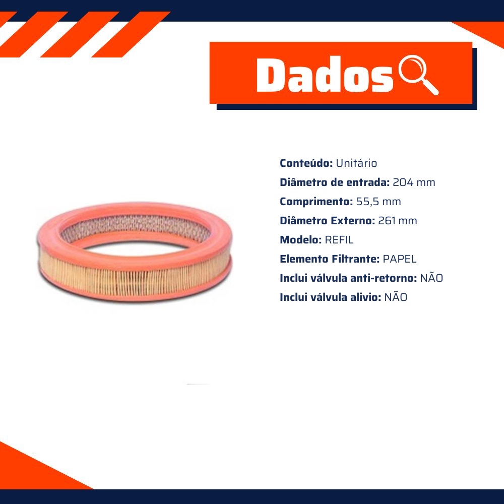 Filtro de Ar do Motor - Tecfil - AR8833