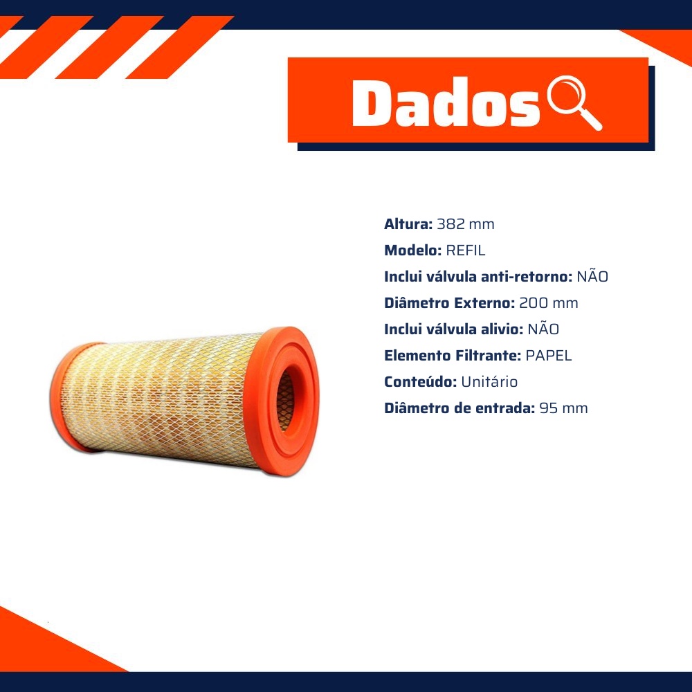 Filtro de Ar do Motor - Tecfil - ARS9838