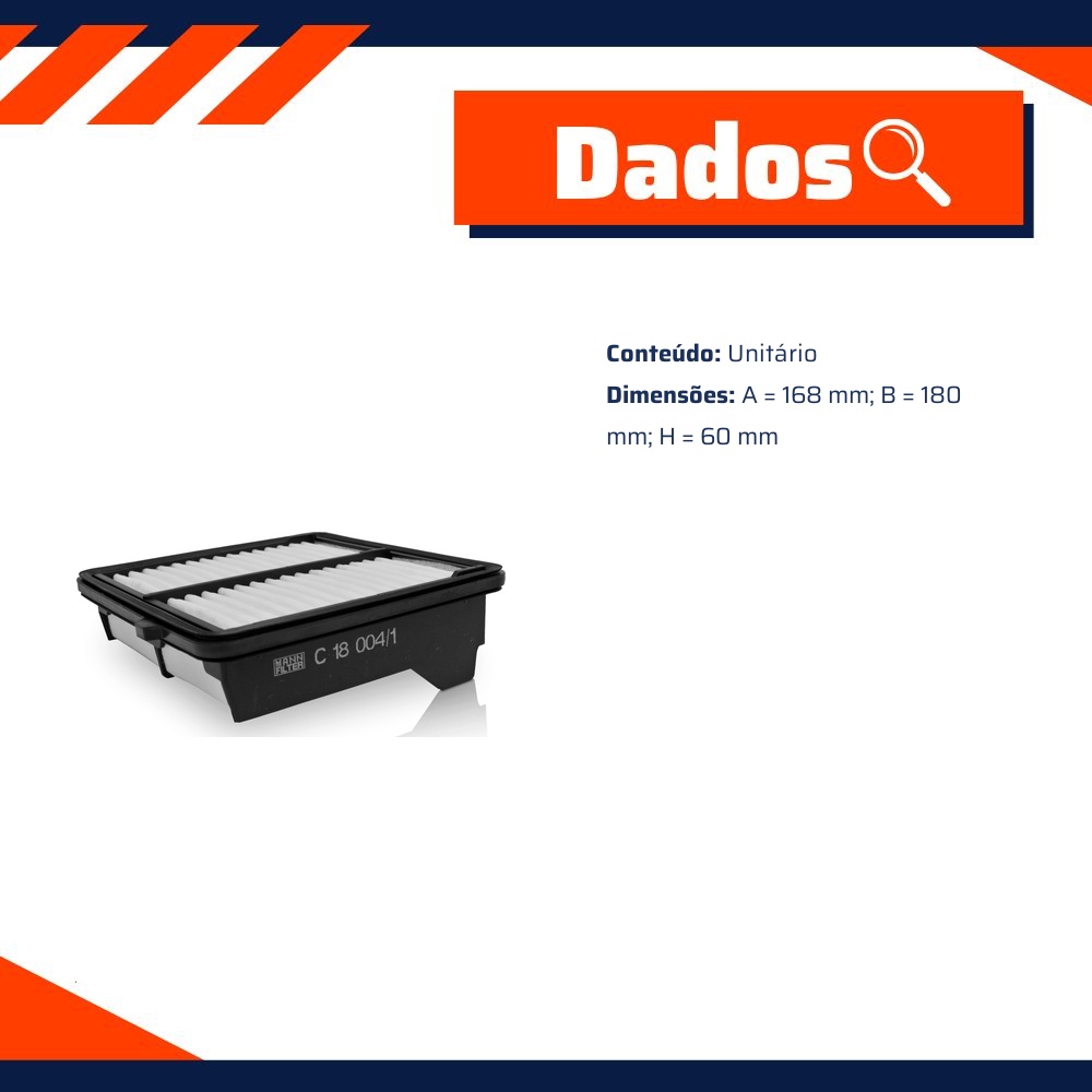 Filtro de Ar para Honda City e FIT - Mann-Filter - C18004/1