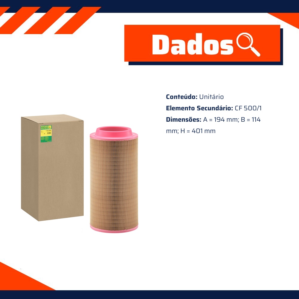 Filtro de Ar do Motor - Mann-Filter - C20500