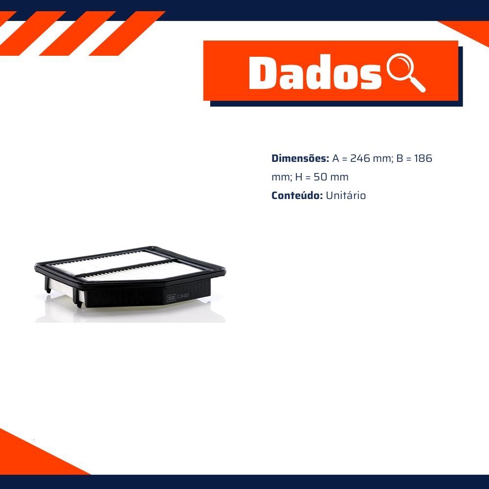 Filtro de Ar para Honda Civic - Mann-Filter - C24021