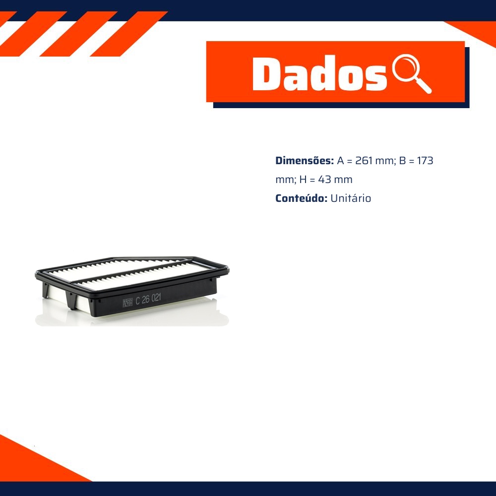 Filtro de Ar para Honda CR-V - Mann-Filter - C26021