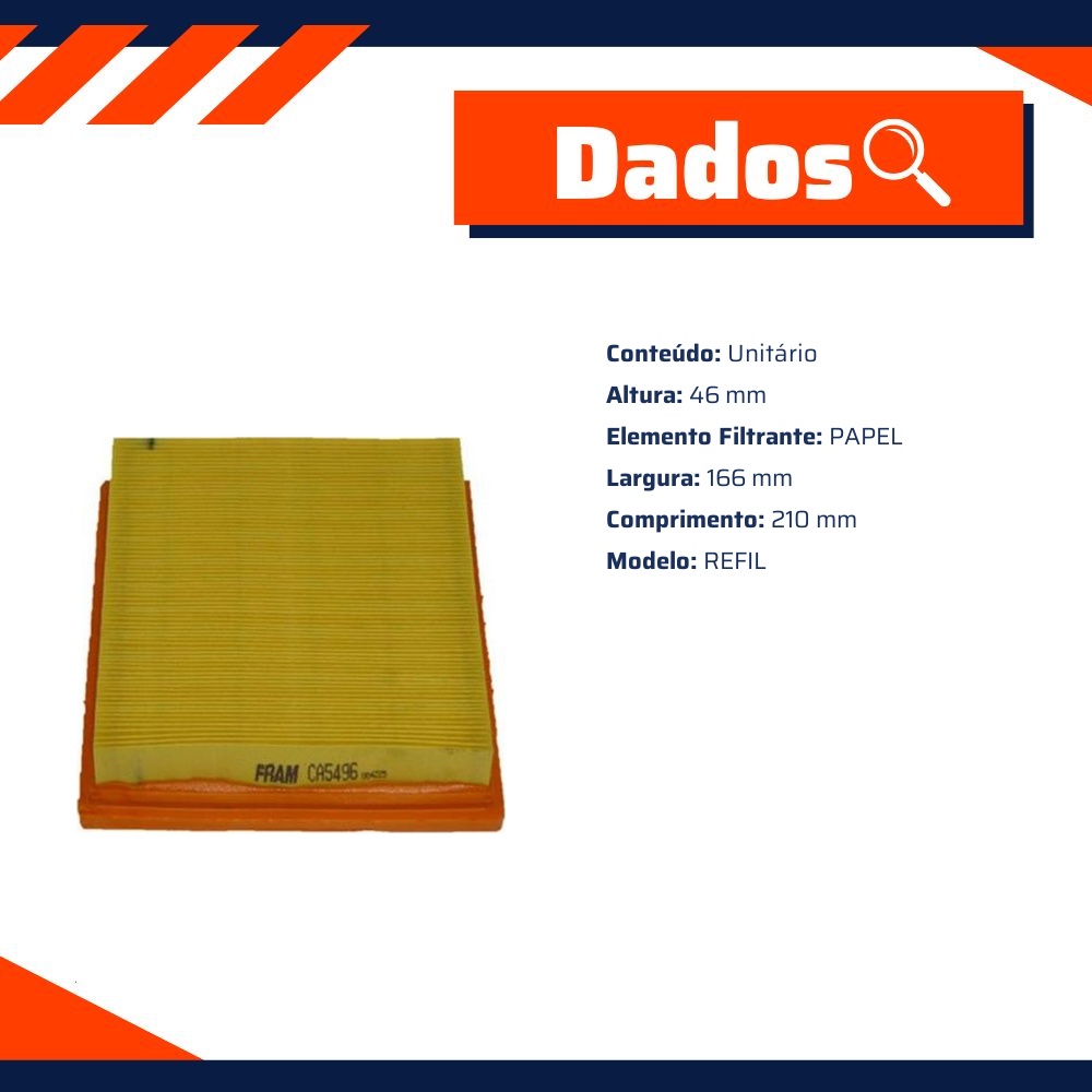 Filtro de Ar do Motor - Fram - CA5496